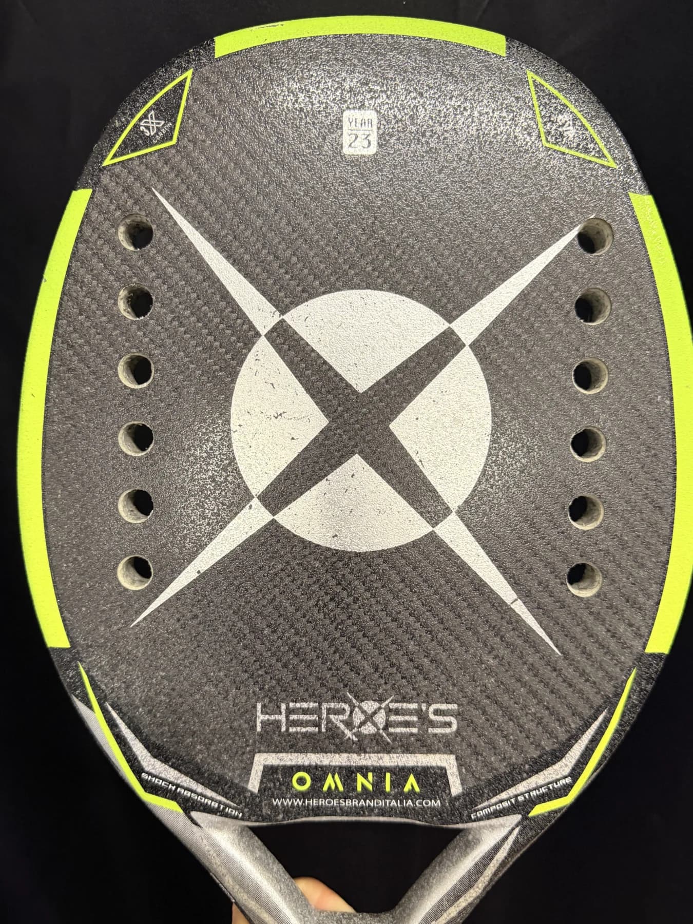 Raquete Beach Tennis Heroes Omnia - Usada - Carbono 3k - miniatura 2