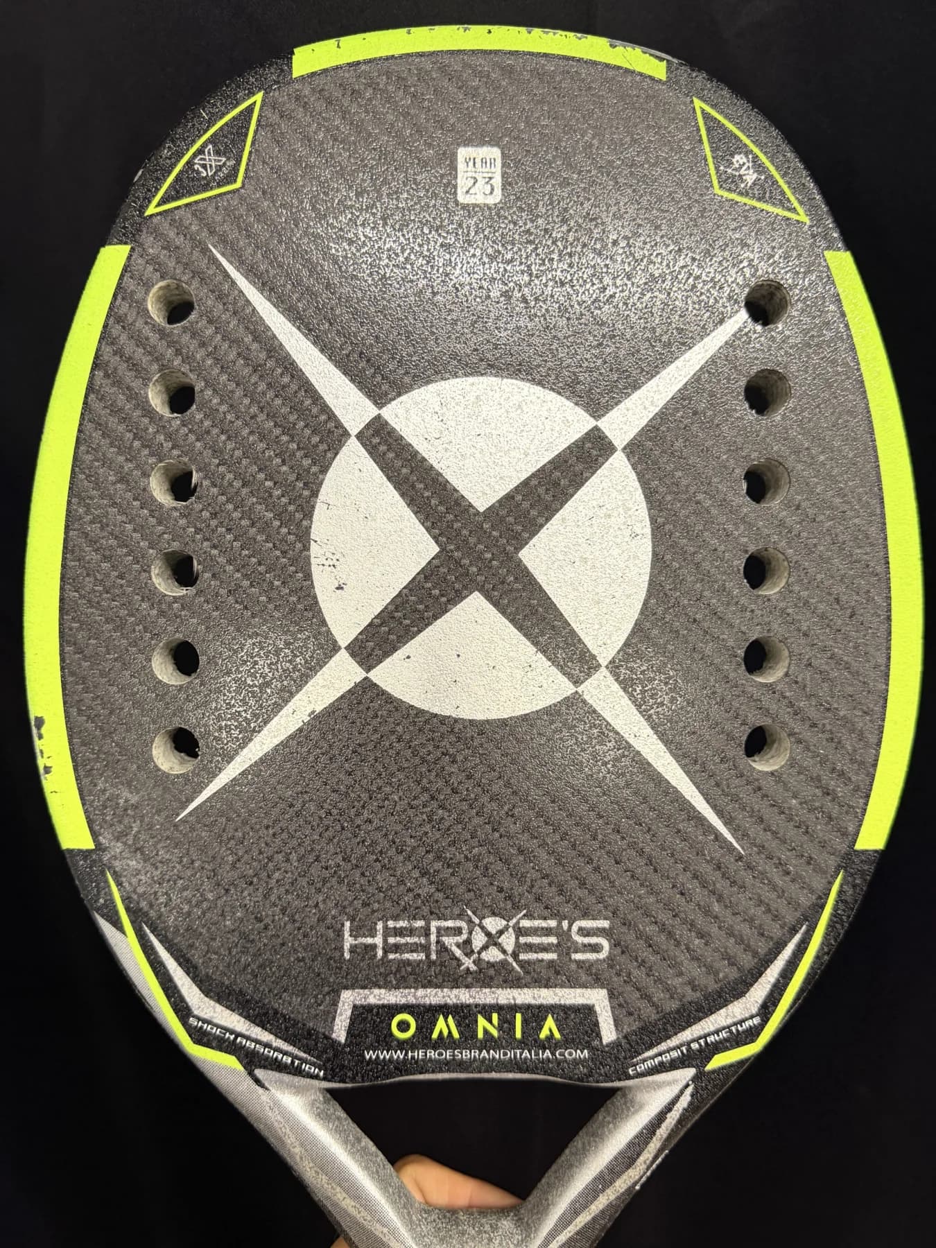 Raquete Beach Tennis Heroes Omnia - Usada - Carbono 3k - miniatura 3