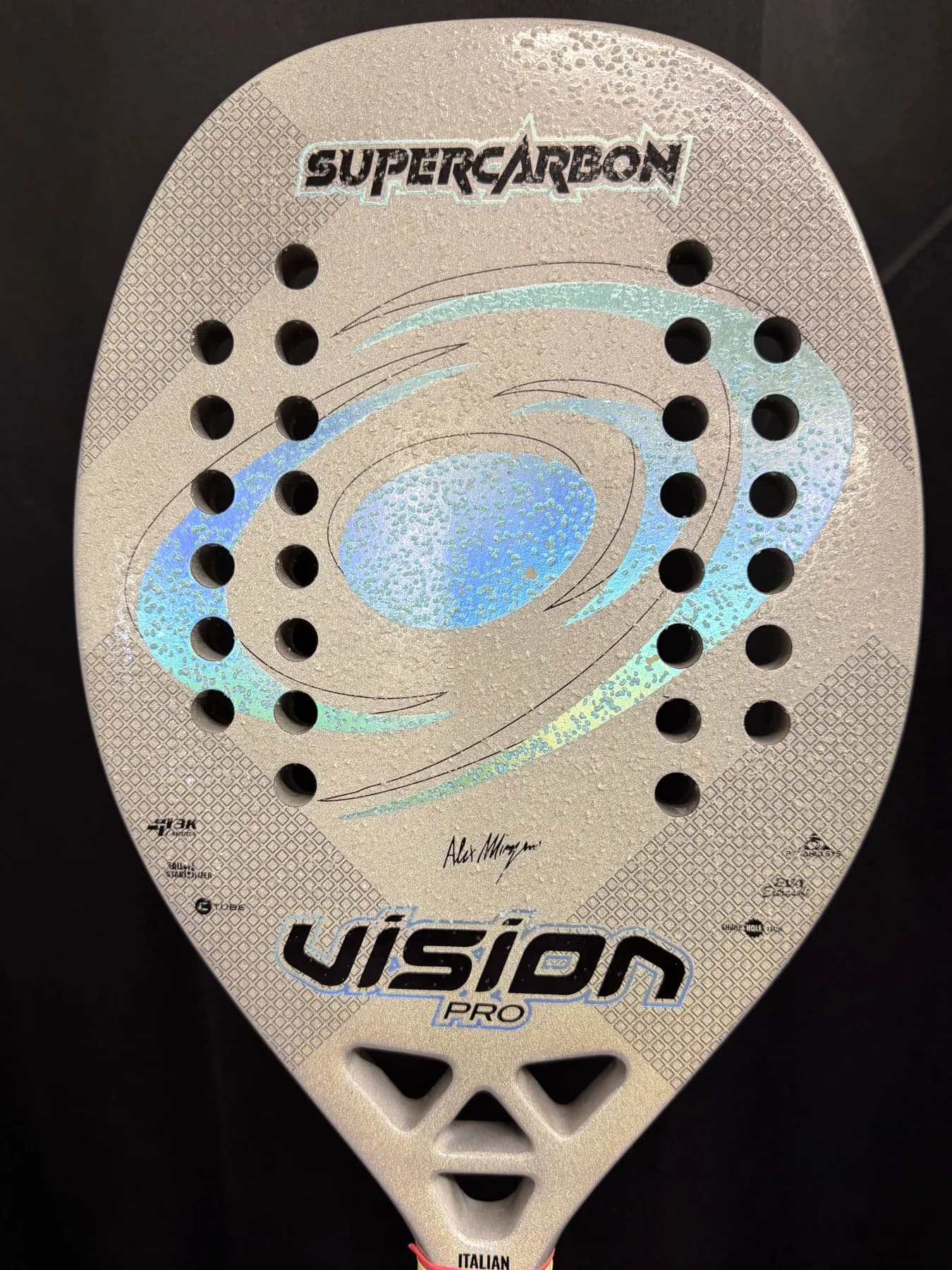 Raquete Beach Tennis Vision SuperCarbon - Usada - Carbono 3k - miniatura 5