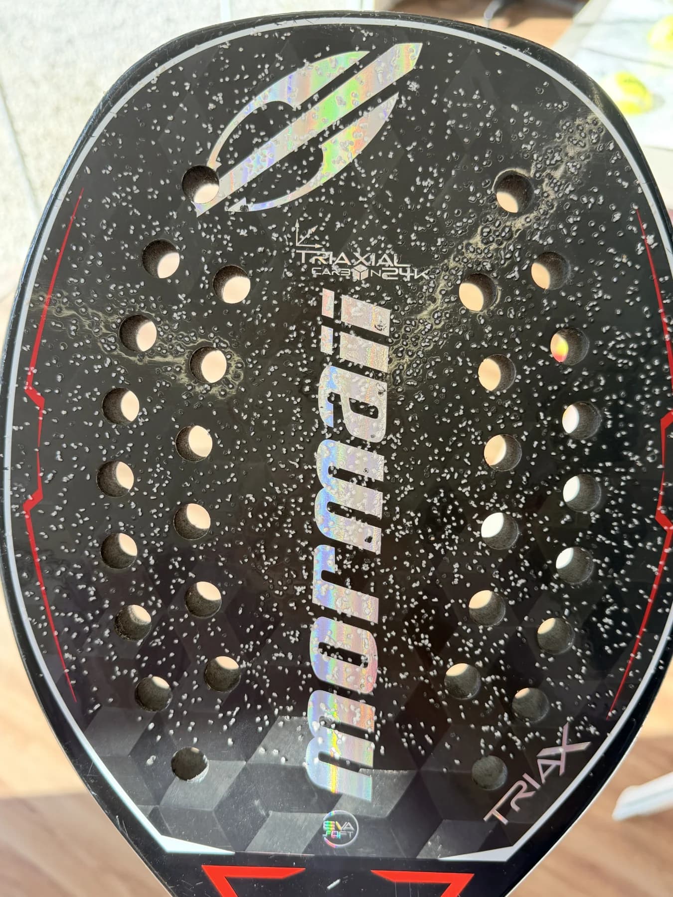 Raquete Beach Tennis Mormaii Triax - Usada - Carbono 24k - miniatura 2