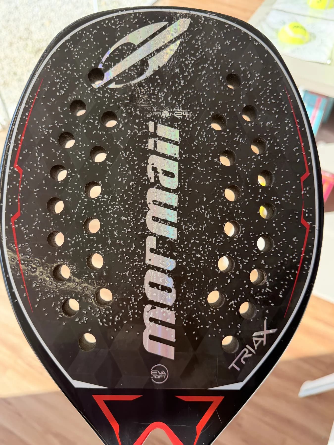 Raquete Beach Tennis Mormaii Triax - Usada - Carbono 24k - miniatura 6