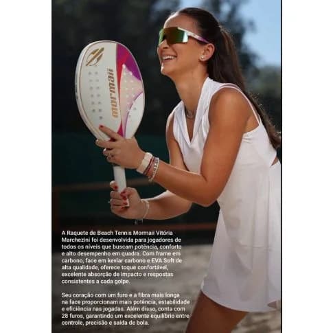 Raquete Beach Tennis Mormaii Vitoria Marchezini III Carbono+Kevlar - miniatura 7