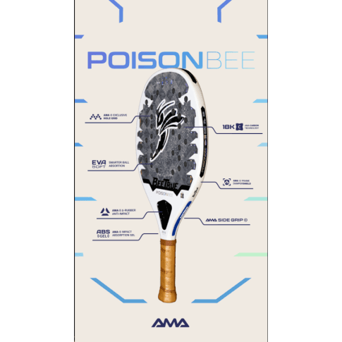 Raquete Beach Tennis Ama BeeTrue Poison Bee 26 - Carbono 18k - miniatura 2